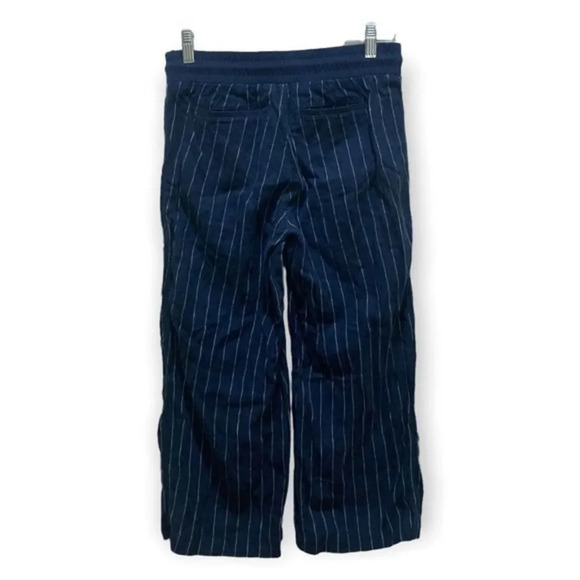 ATHLETA Bali Striped Cropped Linen Pants Navy Blue Size 2 - Picture 3 of 9
